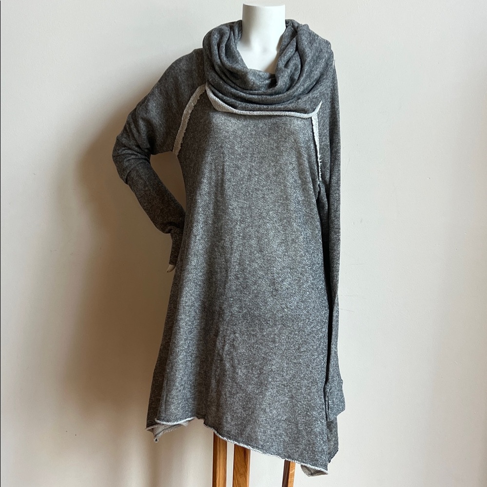 Women's Charcoal Cowl Neck Tunic Sweater